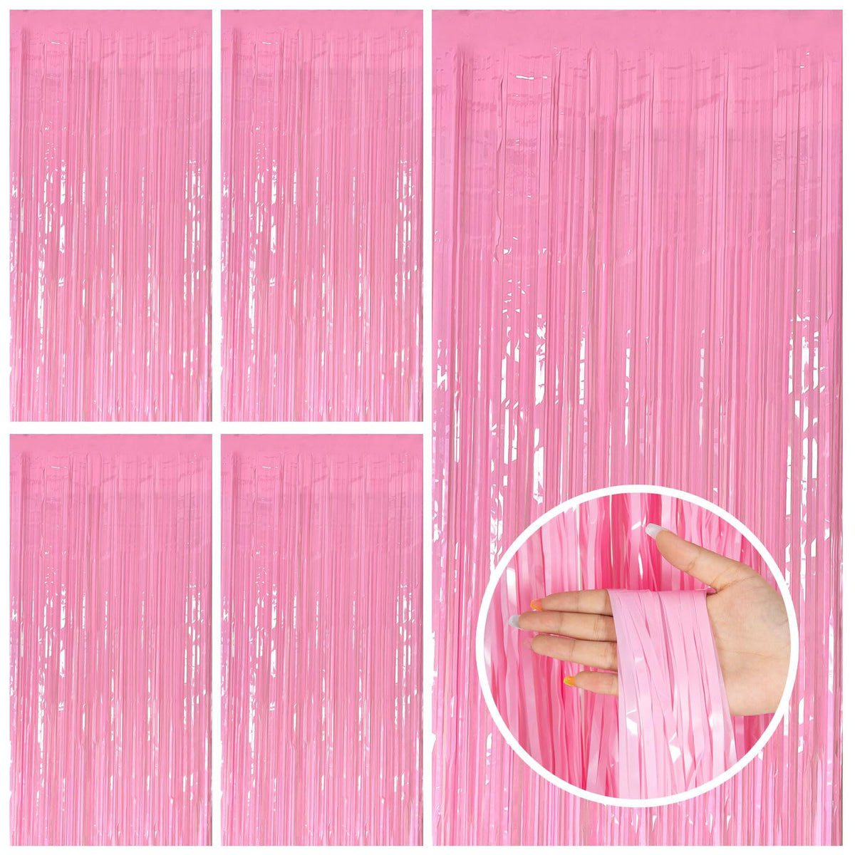 Foil Fringe Streamer Backdrop Curtain for Party Events