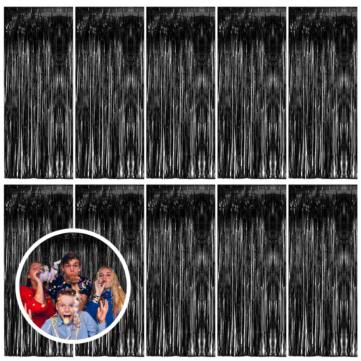 Foil Fringe Streamer Backdrop Curtain for Party Events