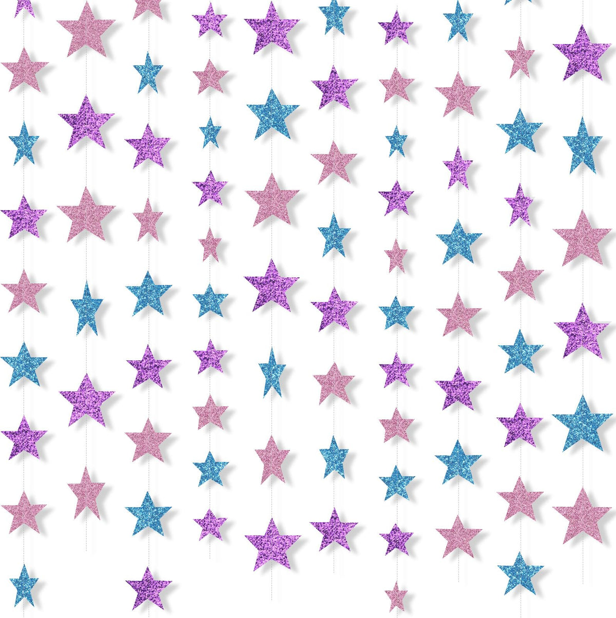 130-Foot Star Garland Banner for Parties & Event Decor