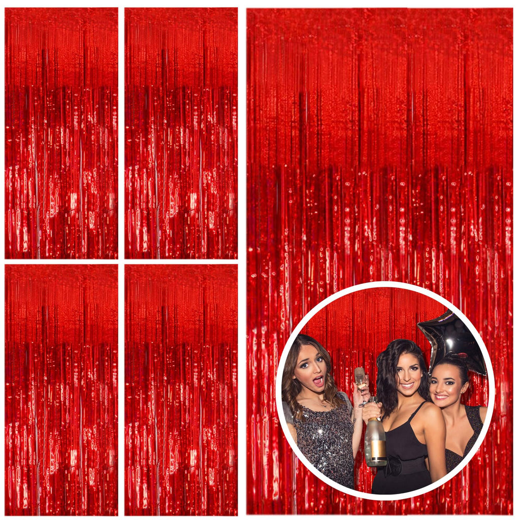 Foil Fringe Streamer Backdrop Curtain for Party Events