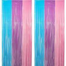 2-Pack Foil Fringe Backdrop Curtains for Party Events