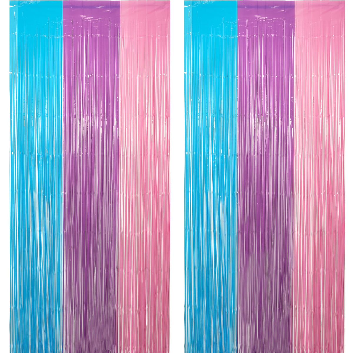 2-Pack Foil Fringe Backdrop Curtains for Party Events