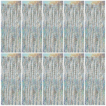 Wavy Metallic Tinsel Fringe Backdrop Curtain for Parties