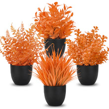 Small Black Faux Potted Plants for Bathroom & Home Decor
