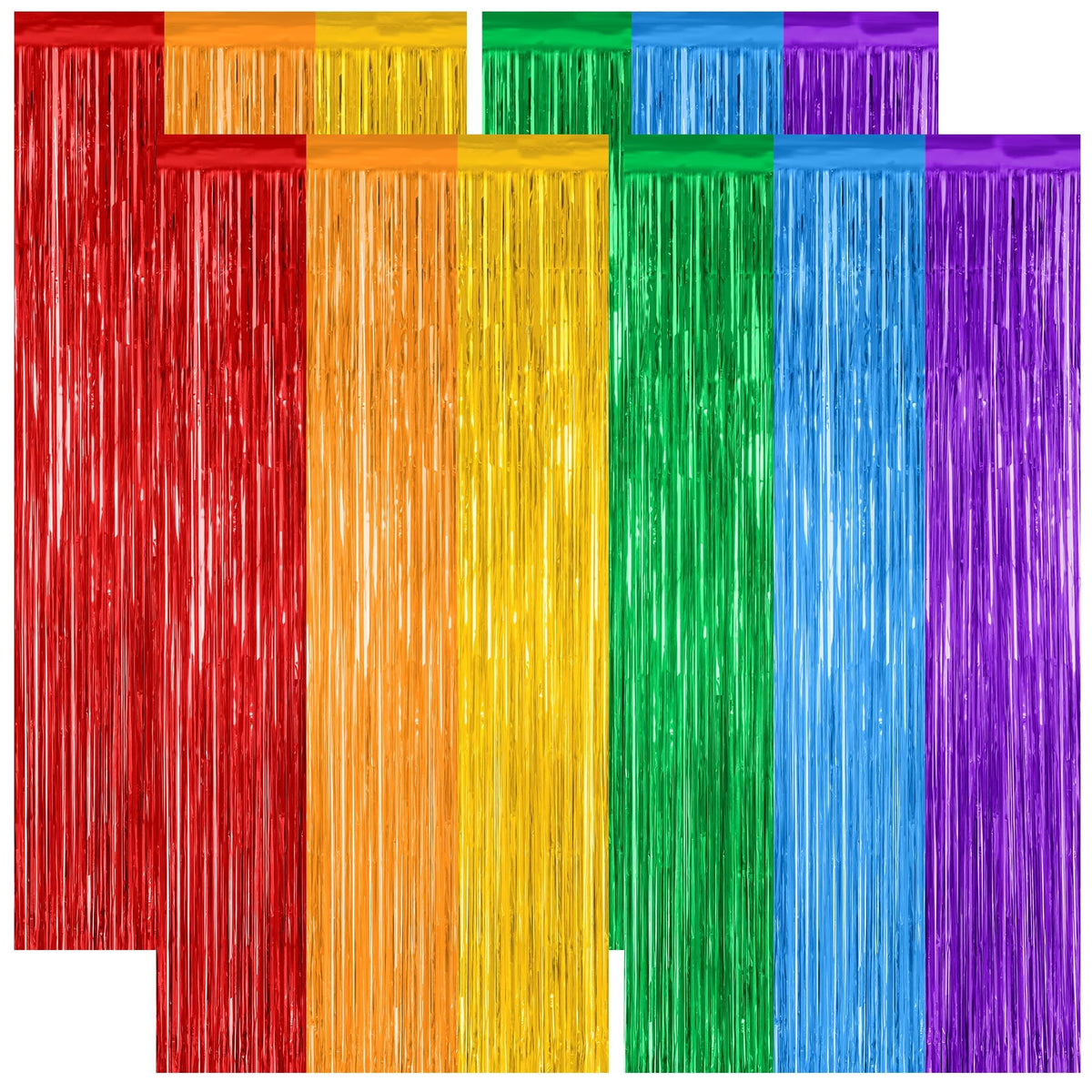 Colorful Foil Fringe Backdrop Curtain for Party Photos