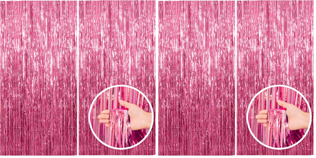 Foil Fringe Streamer Backdrop Curtain for Party Events