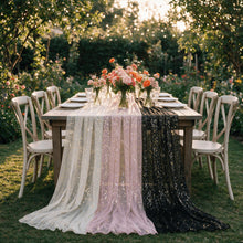 Metallic Foil Gauze Table Runner for Party Decor