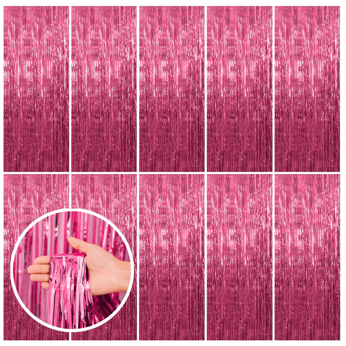 Foil Fringe Streamer Backdrop Curtain for Party Events