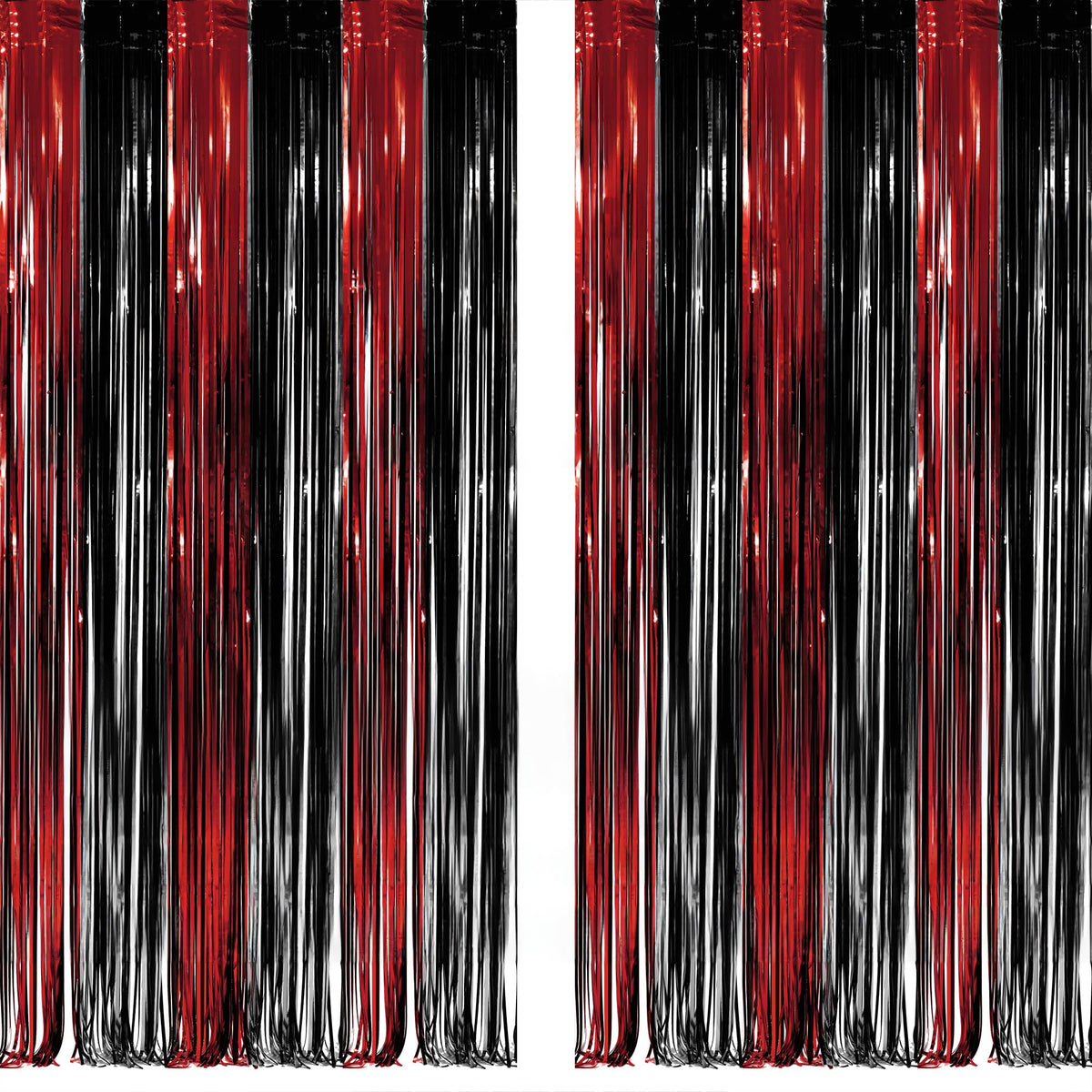 2-Pack Foil Fringe Backdrop Curtains for Party Events