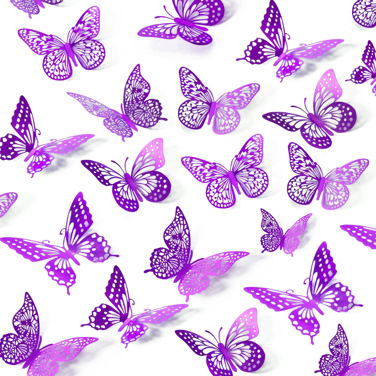 48-Piece 3D Butterfly Wall Sticker Set for Party Decor