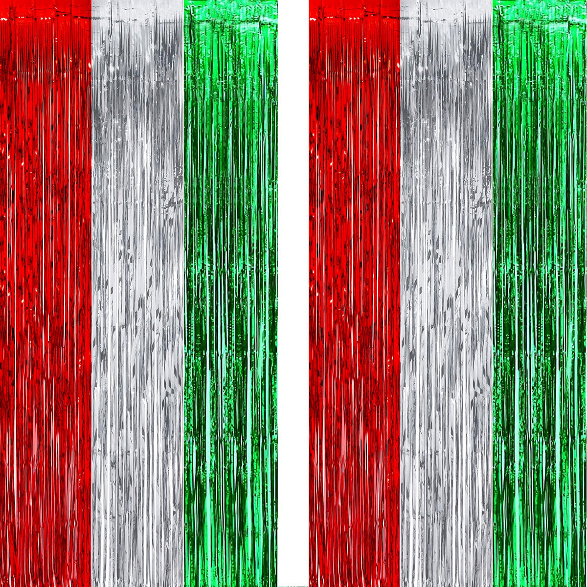 2-Pack Foil Fringe Backdrop Curtains for Party Events
