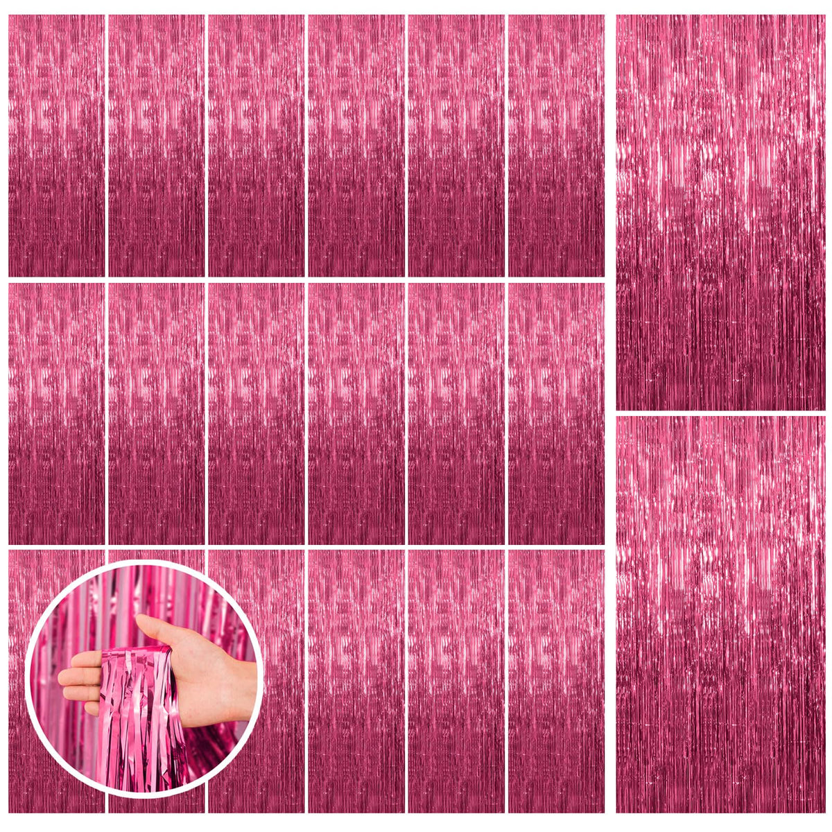 Foil Fringe Streamer Backdrop Curtain for Party Events