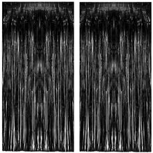 2-Pack Foil Fringe Backdrop Curtains for Party Events