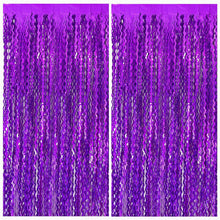Wavy Metallic Tinsel Fringe Backdrop Curtain for Parties