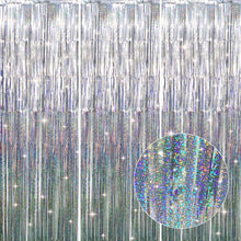 Metallic Tinsel Fringe Backdrop Curtain for Party Events