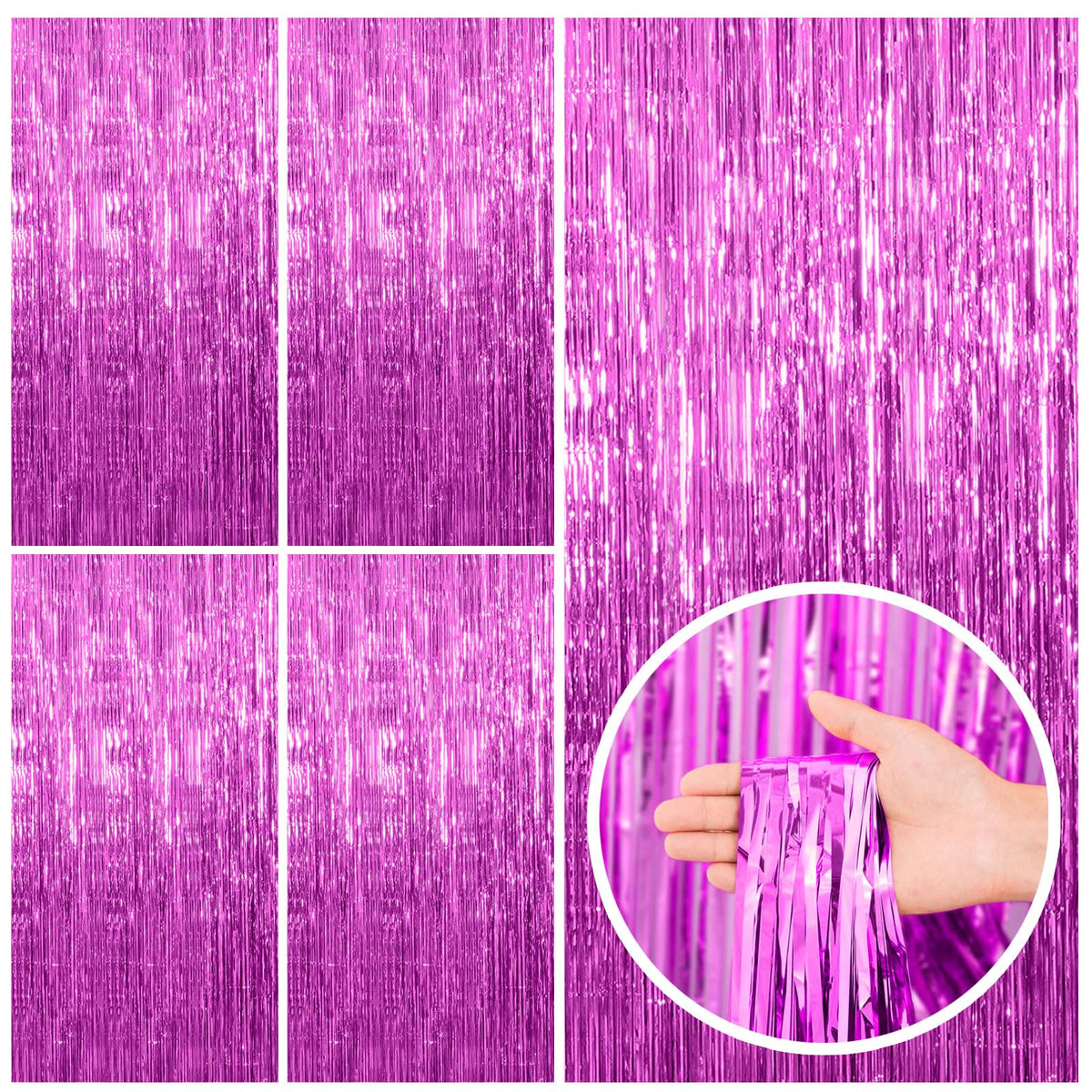 Foil Fringe Streamer Backdrop Curtain for Party Events