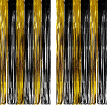 2-Pack Foil Fringe Backdrop Curtains for Party Events