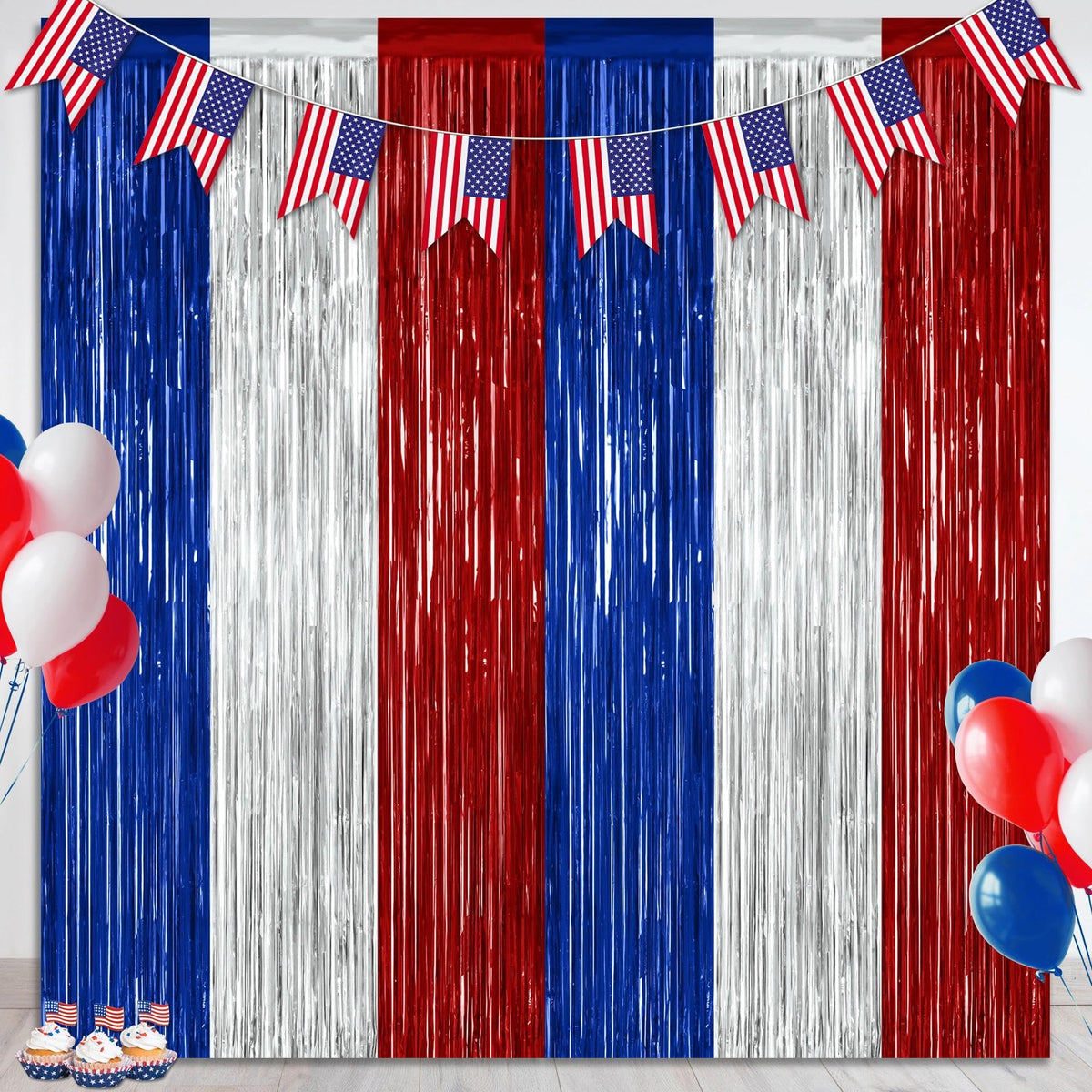 Colorful Foil Fringe Backdrop Curtain for Party Photos