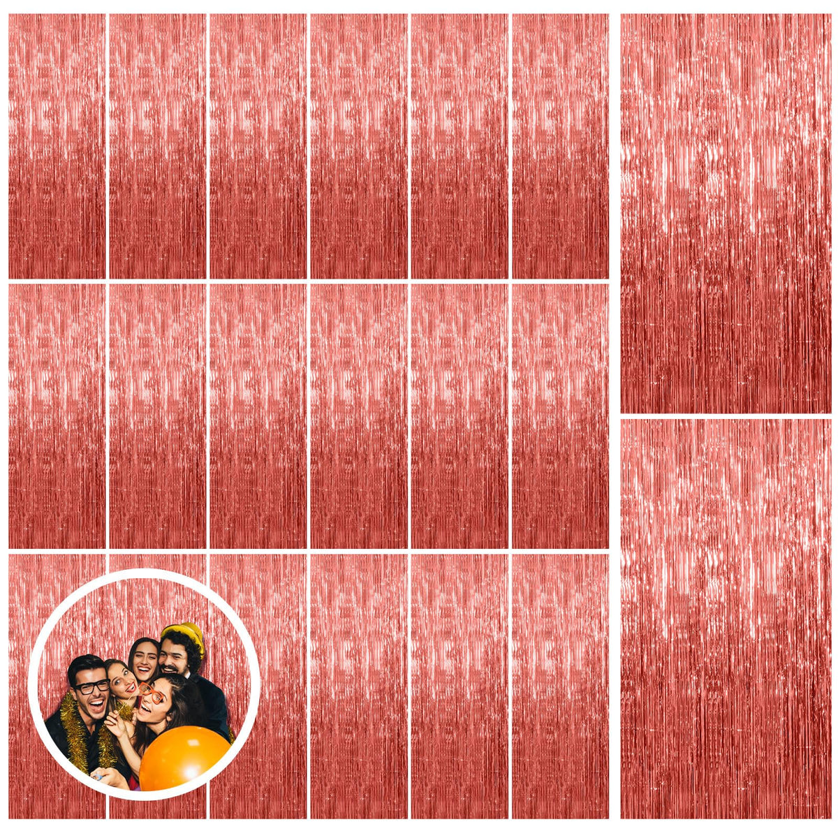 Foil Fringe Streamer Backdrop Curtain for Party Events
