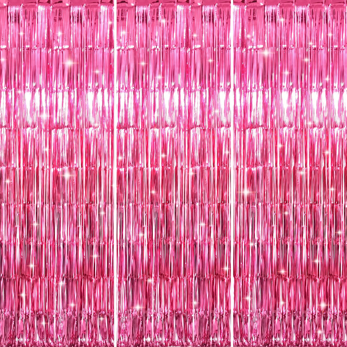 Metallic Tinsel Fringe Backdrop Curtain for Party Events