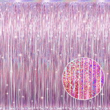 Metallic Tinsel Fringe Backdrop Curtain for Party Events