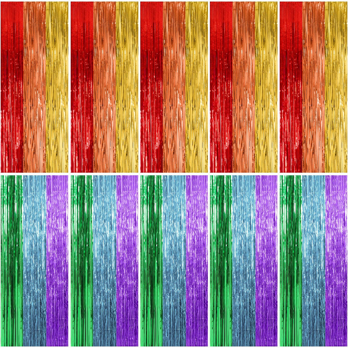 Foil Fringe Streamer Backdrop Curtain for Party Events