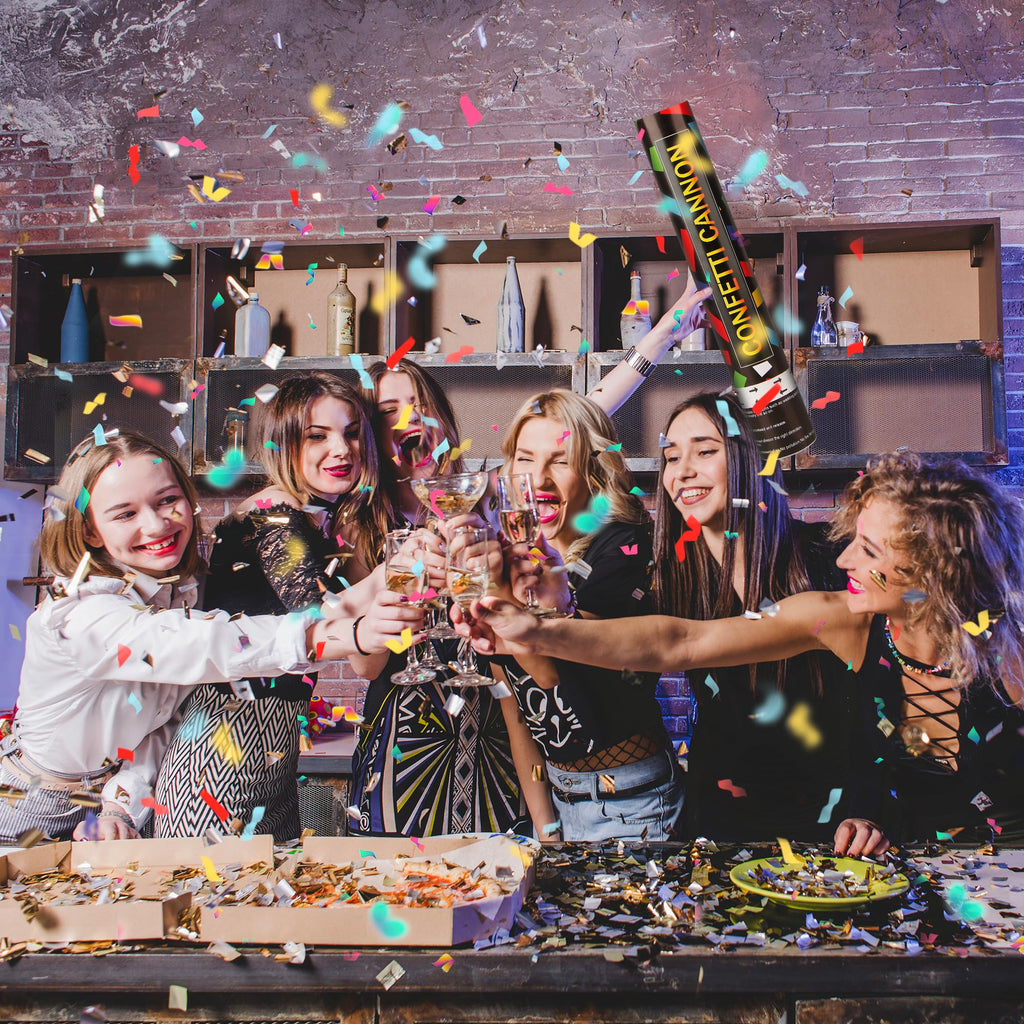 6-Pack 12-Inch Confetti Cannons for Party Celebrations