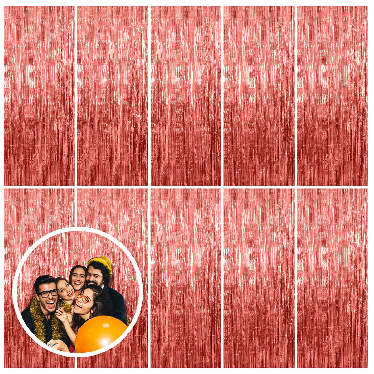 Foil Fringe Streamer Backdrop Curtain for Party Events