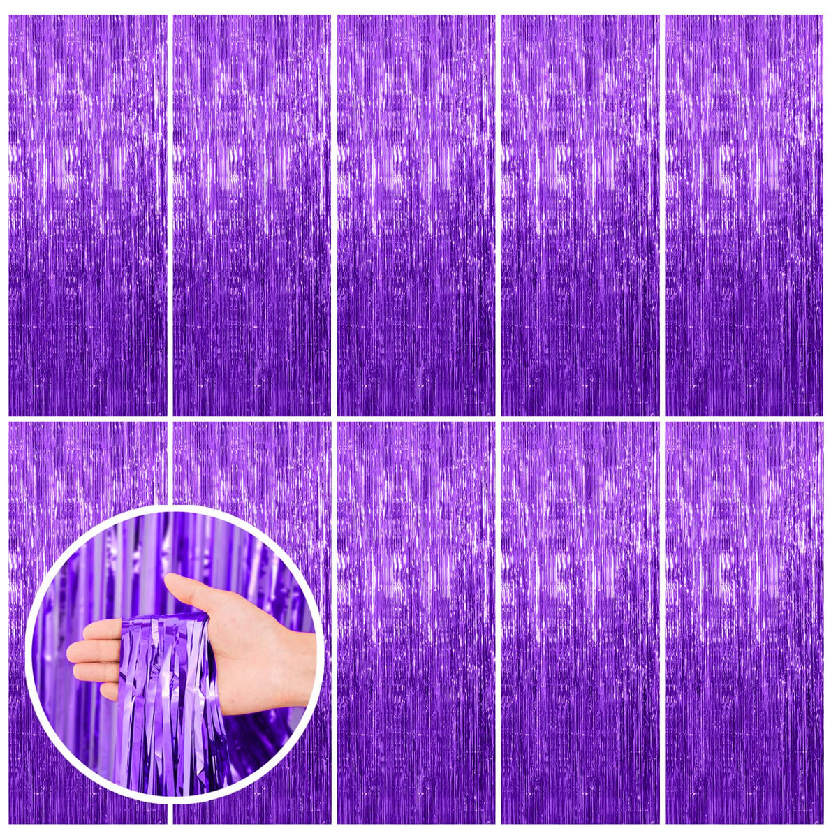 Foil Fringe Streamer Backdrop Curtain for Party Events