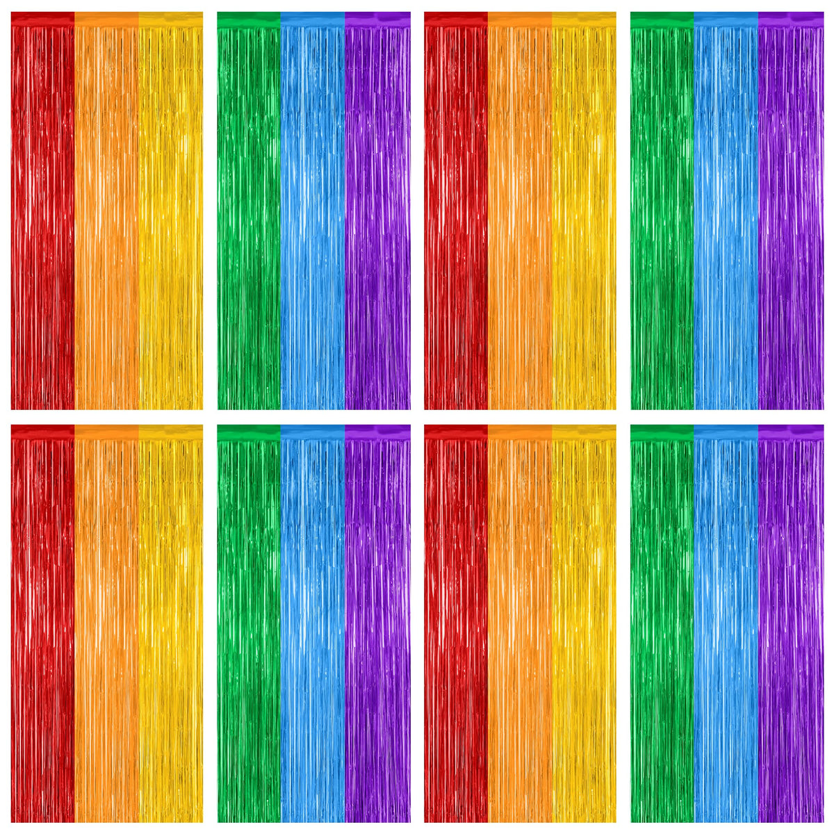 Colorful Foil Fringe Backdrop Curtain for Party Photos
