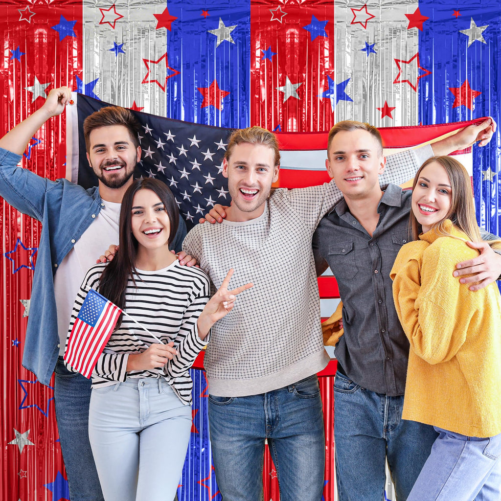 Colorful Foil Fringe Backdrop Curtain for Party Photos