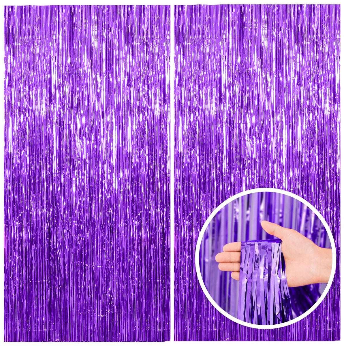 Foil Fringe Streamer Backdrop Curtain for Party Events