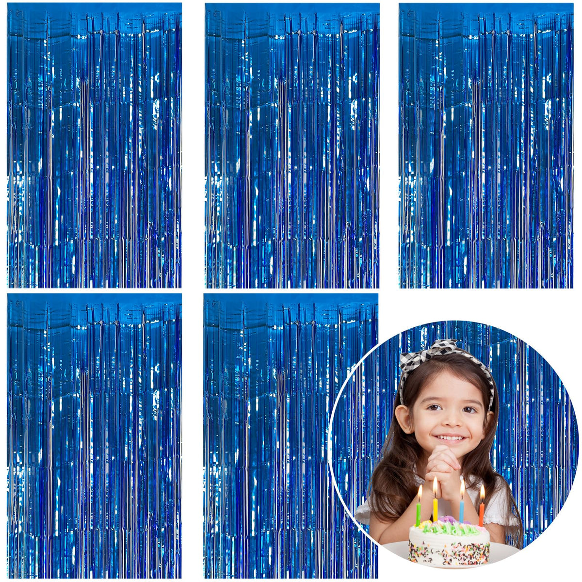 Metallic Foil Fringe Backdrop Curtain for Party Events