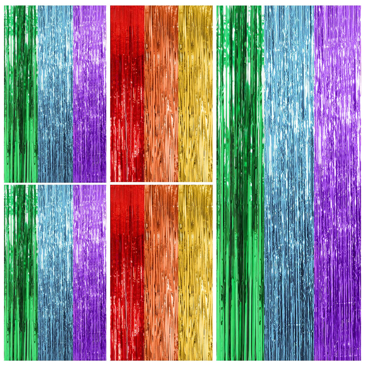 Foil Fringe Streamer Backdrop Curtain for Party Events
