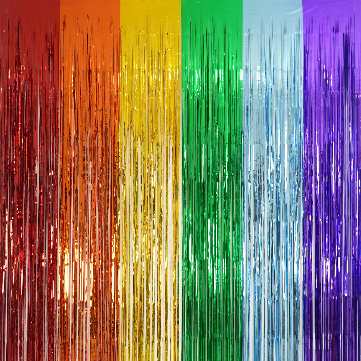 2-Pack Foil Fringe Backdrop Curtains for Party Events