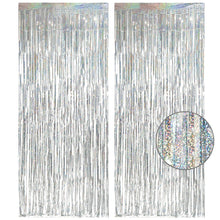 2-Pack Foil Fringe Backdrop Curtains for Party Events