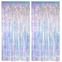 2-Pack Foil Fringe Backdrop Curtains for Party Events
