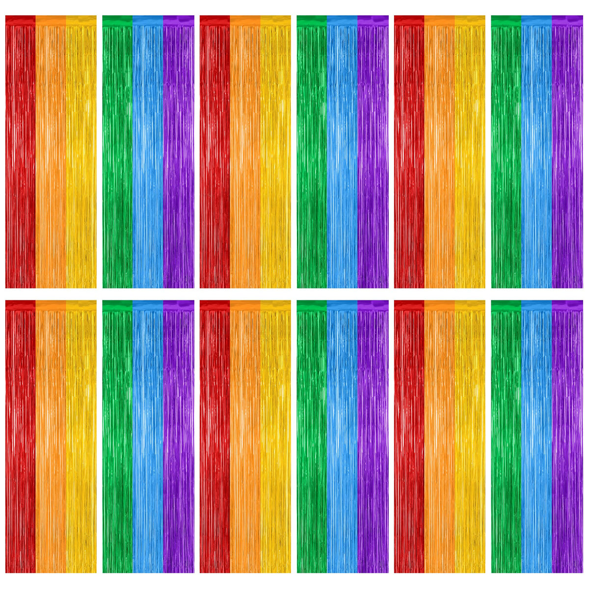 Colorful Foil Fringe Backdrop Curtain for Party Photos