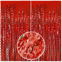 Wavy Metallic Tinsel Fringe Backdrop Curtain for Parties