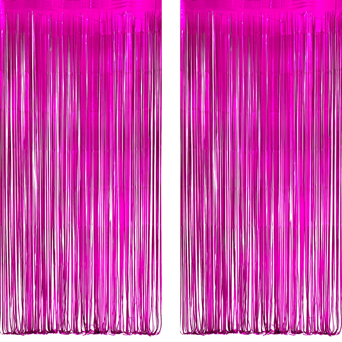 2-Pack Foil Fringe Backdrop Curtains for Party Events