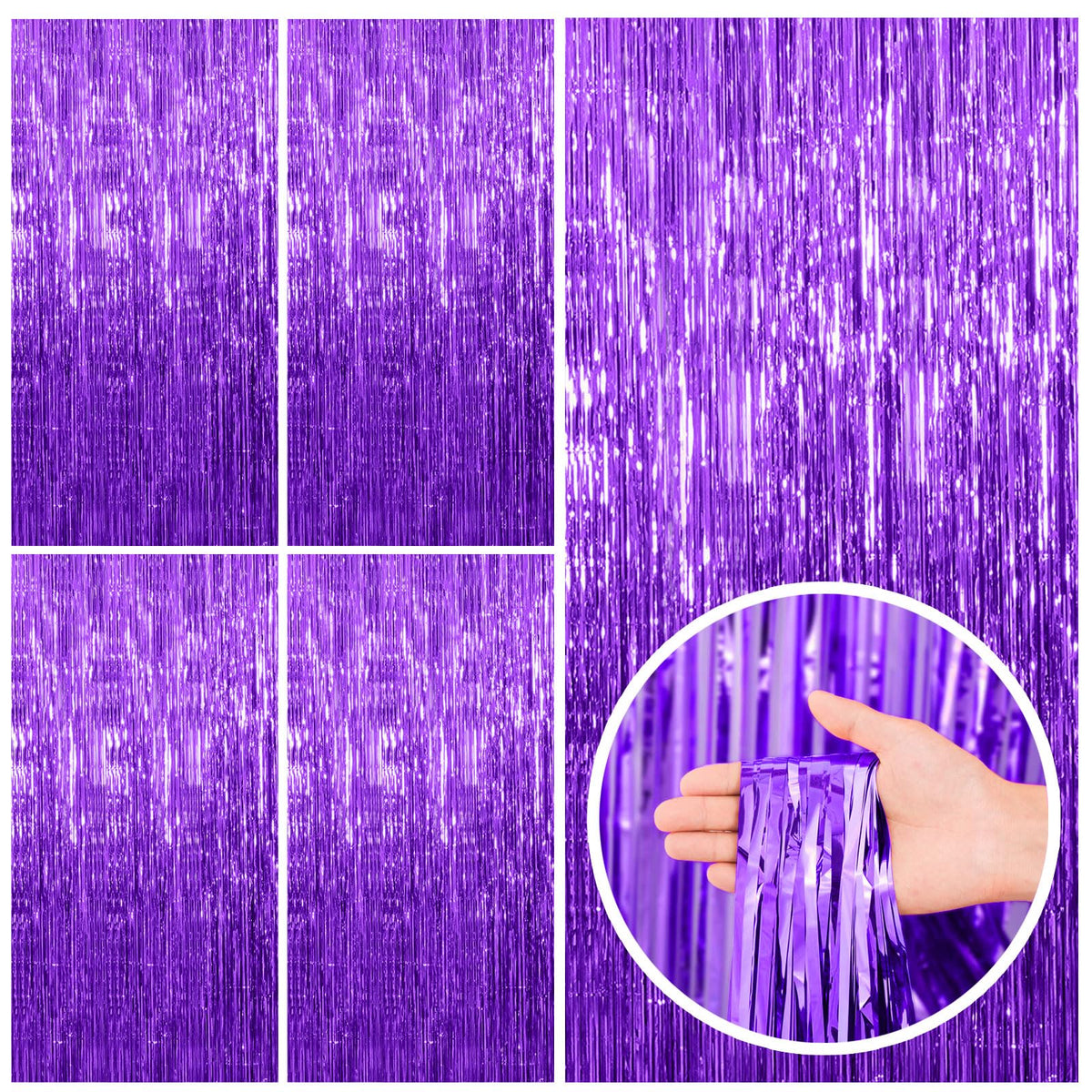 Foil Fringe Streamer Backdrop Curtain for Party Events