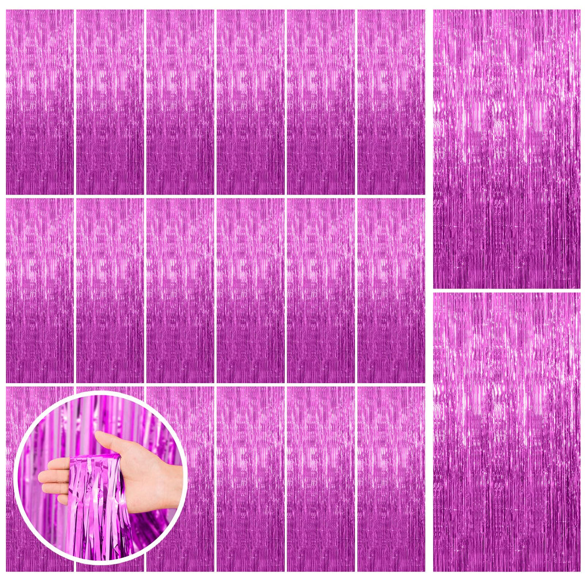 Foil Fringe Streamer Backdrop Curtain for Party Events