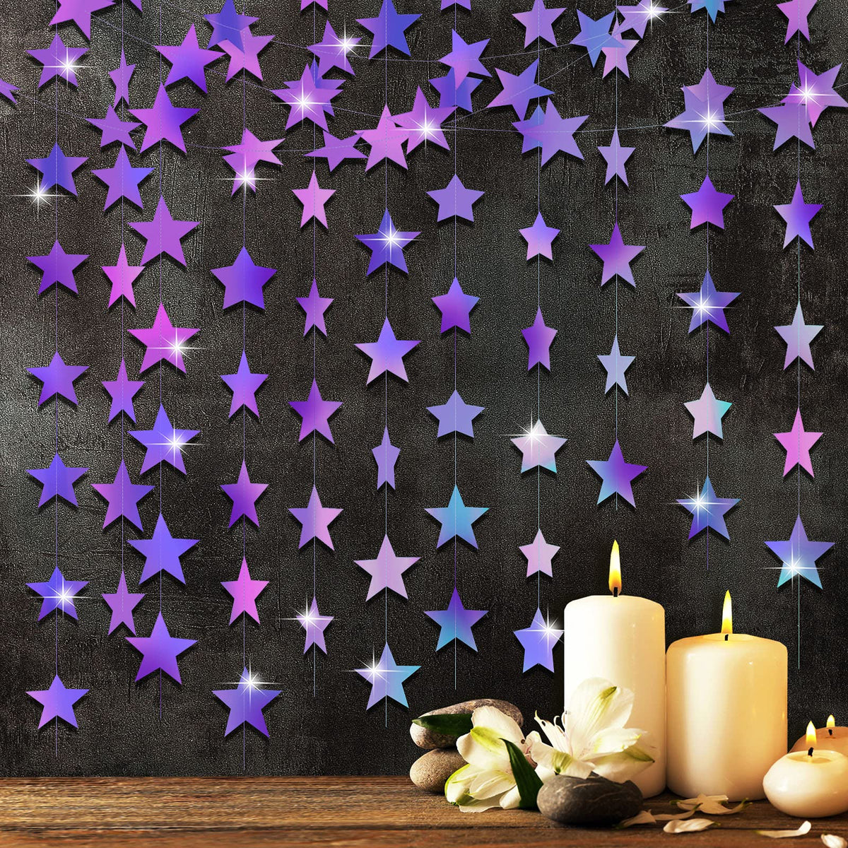 130-Foot Star Garland Banner for Parties & Event Decor