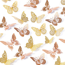 48-Piece 3D Butterfly Wall Sticker Set for Party Decor