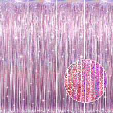 Metallic Tinsel Fringe Backdrop Curtain for Party Events