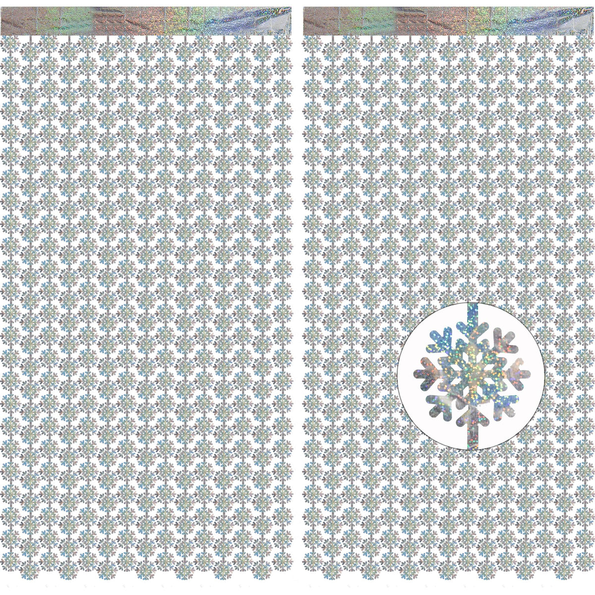 2-Pack Foil Fringe Backdrop Curtains for Party Events