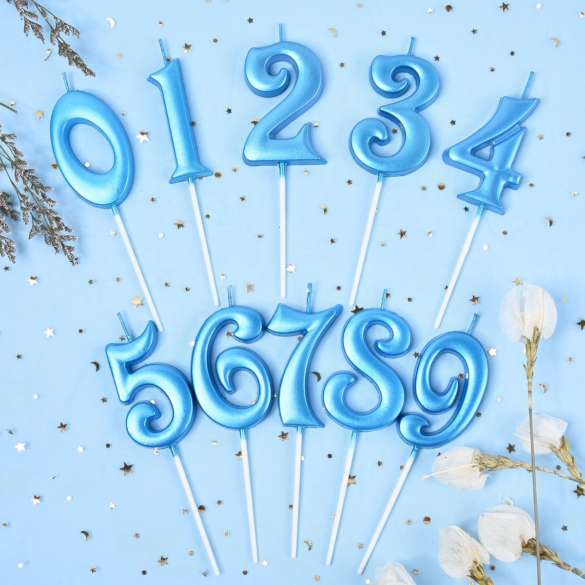 Large Elegant Number Candle for Birthday Cake Celebrations