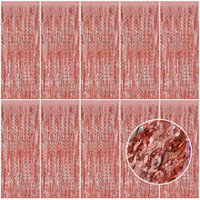 Wavy Metallic Tinsel Fringe Backdrop Curtain for Parties