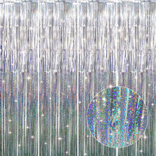 Metallic Tinsel Fringe Backdrop Curtain for Party Events