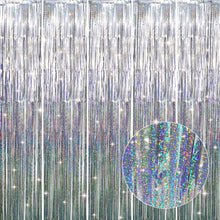 Metallic Tinsel Fringe Backdrop Curtain for Party Events